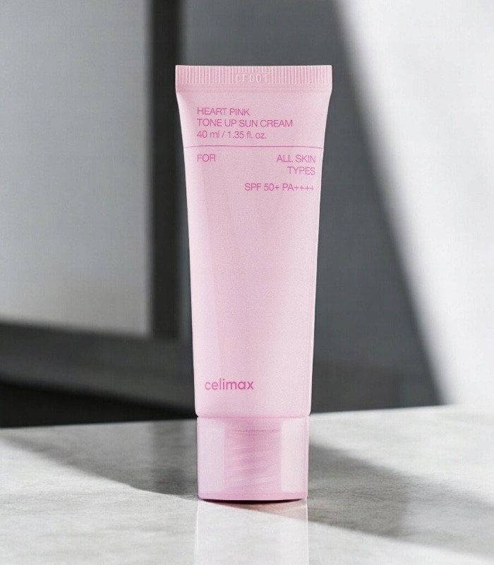 Pink Celimax - Heart Rožinė Tone Up Sun Kreminis SPF 50+ PA++++ - Moisturizing Filter Kreminis - 40ml