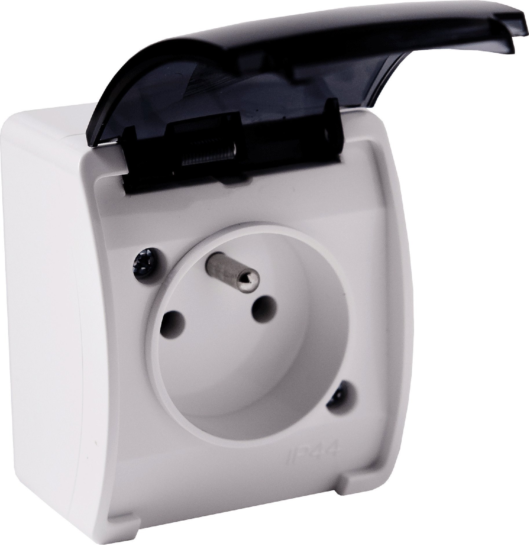 Orno Gniazdo pojedyncze 2P+Z AQUATIC, IP44, białe dymione, 10 szt.