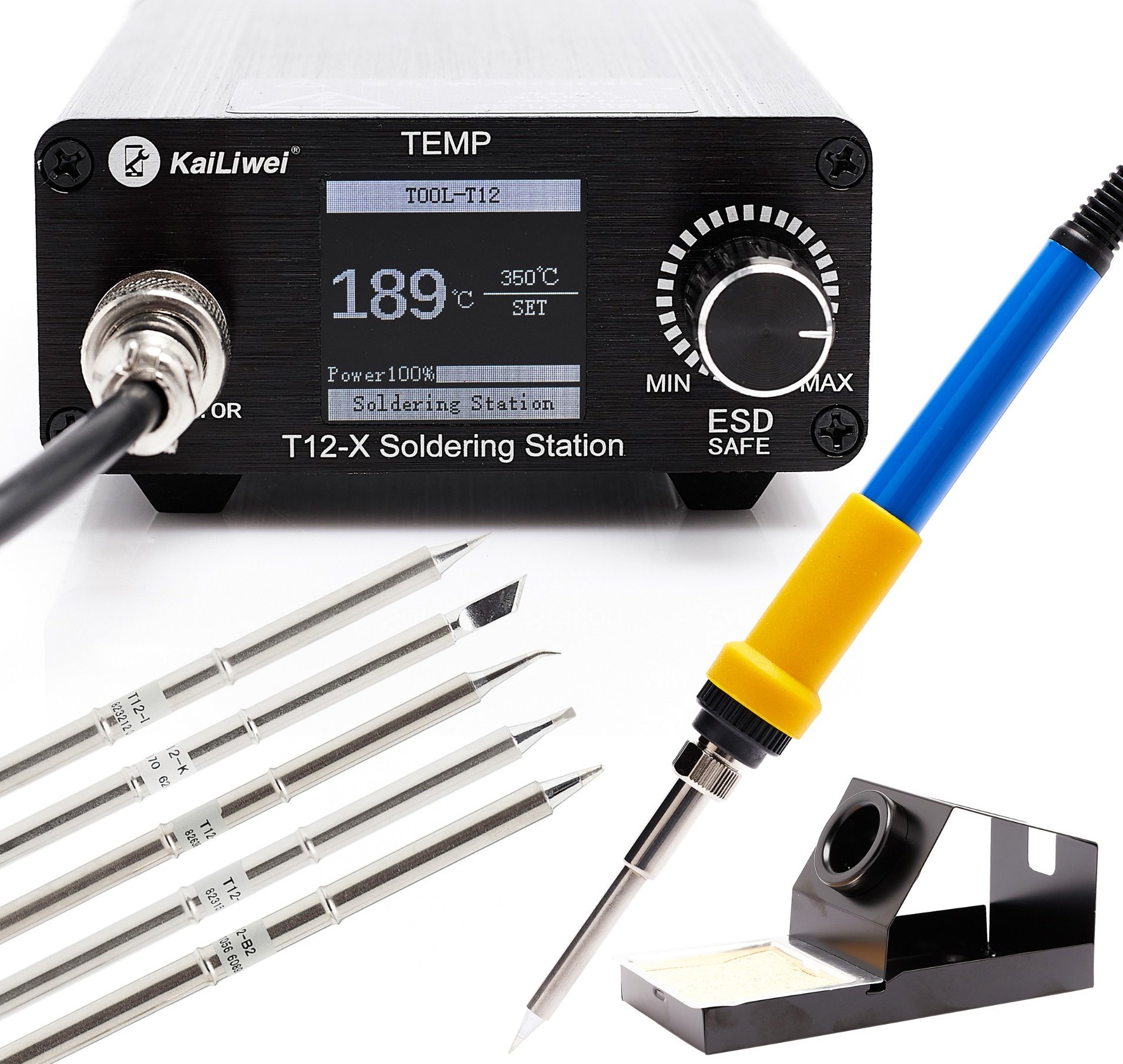 Stacja Lutownicza Lutownica Techrebal T12-X OLED 75W Groty T12 Zestaw