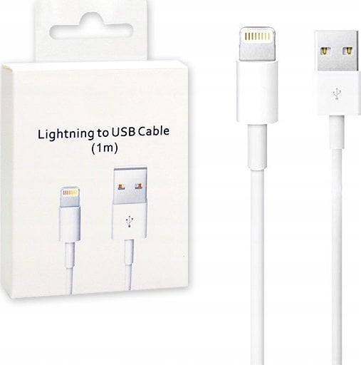 Kabel USB USB-A - Lightning 1 m Biały (31206)