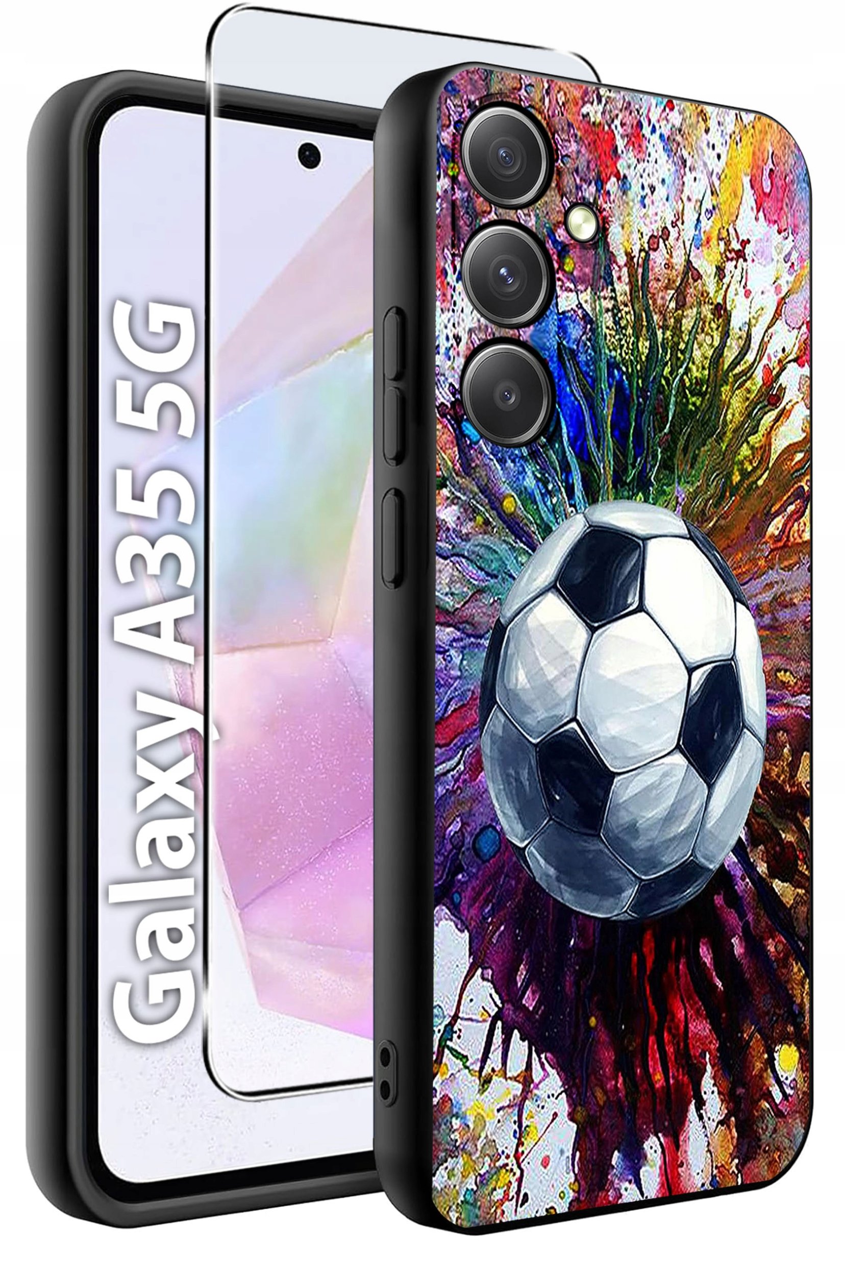 ETUI do Samsung A35 5G WZORY | SILIKONOWE MATT CASE + SZKŁO HARTOWANE 9H