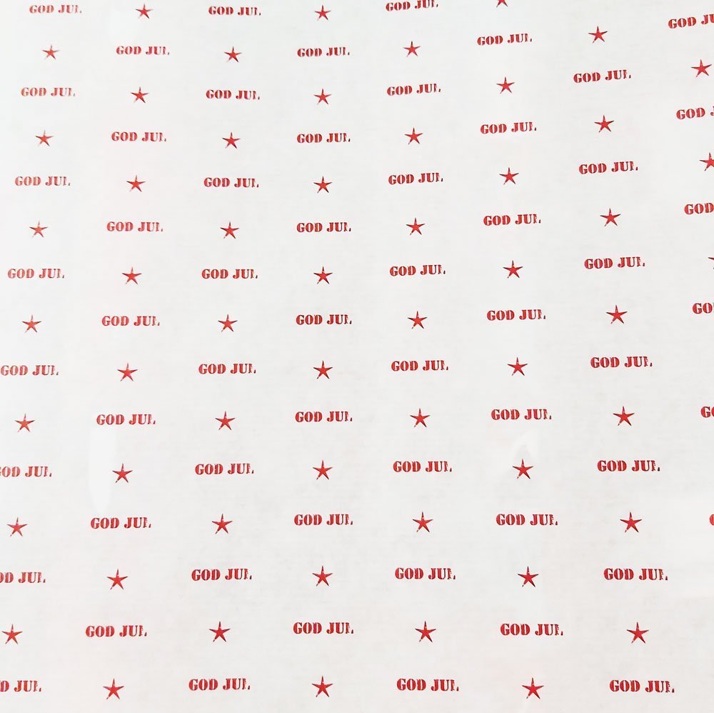 Papier świąteczny biały napisy 57cmx20m 20m83