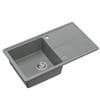 TONY 111 GraniteQ zlewozmywak granitowy silver stone (szary) 1-komorowy z/o (78x45x18,5), z syfonem i zaślepką stal szlachetna+wkładka ociekowa+zest