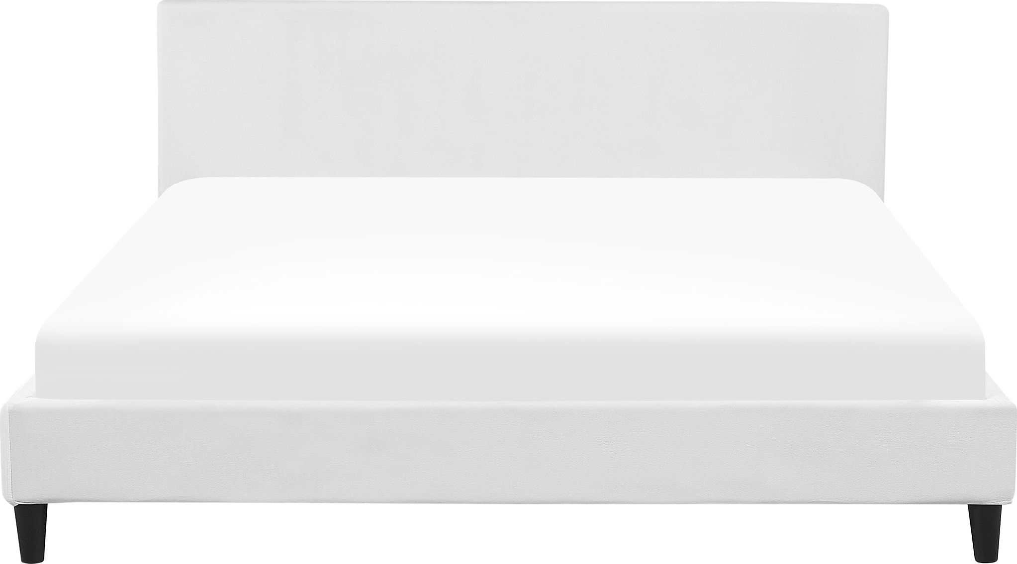 Beliani Łóżko welurowe 180 x 200 cm białe FITOU