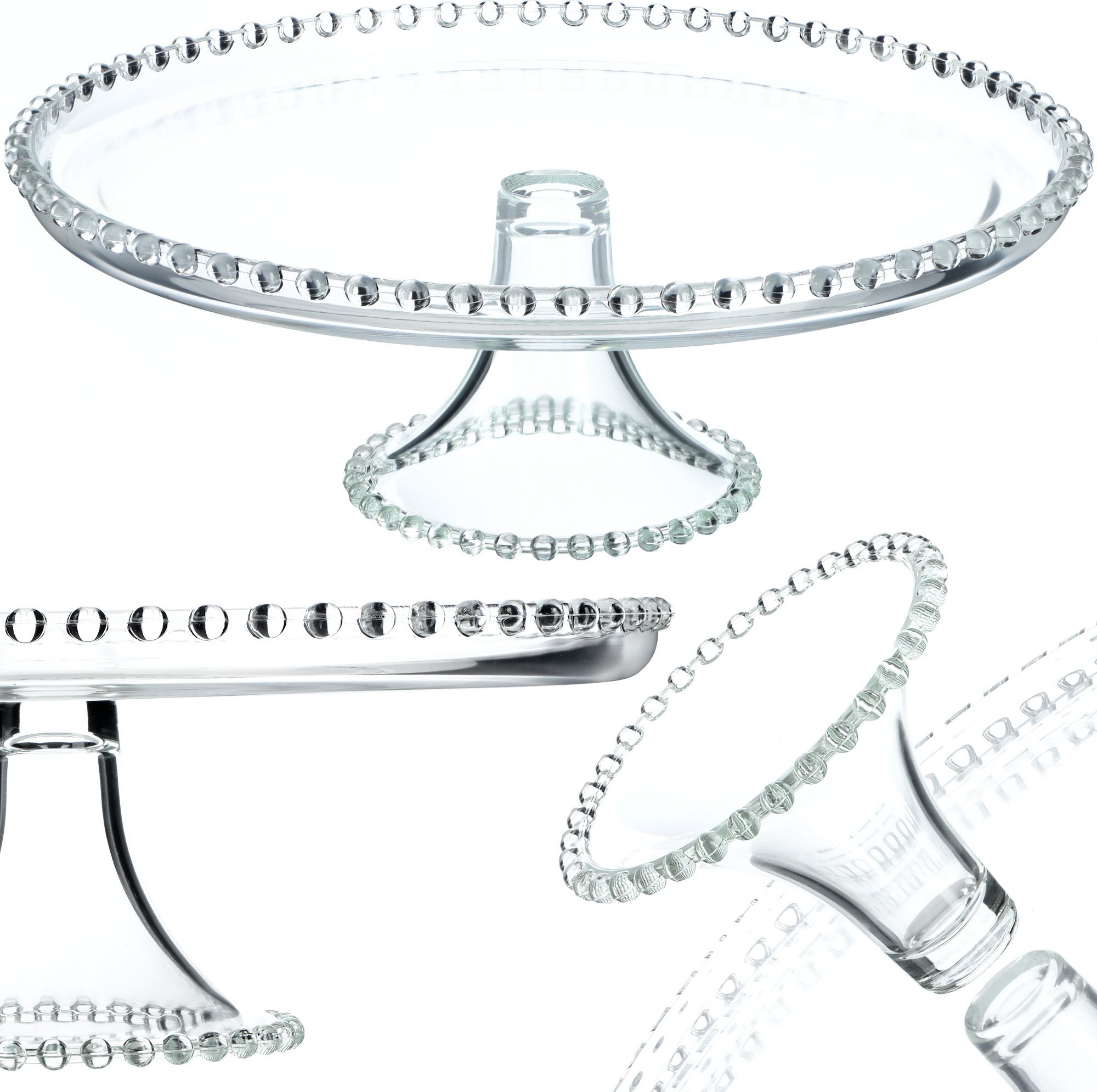 Kadax KADAX Patera Na Ciasto 32cm Szklana Torty Owoce Dekoracyjna Taca Na Nóżce