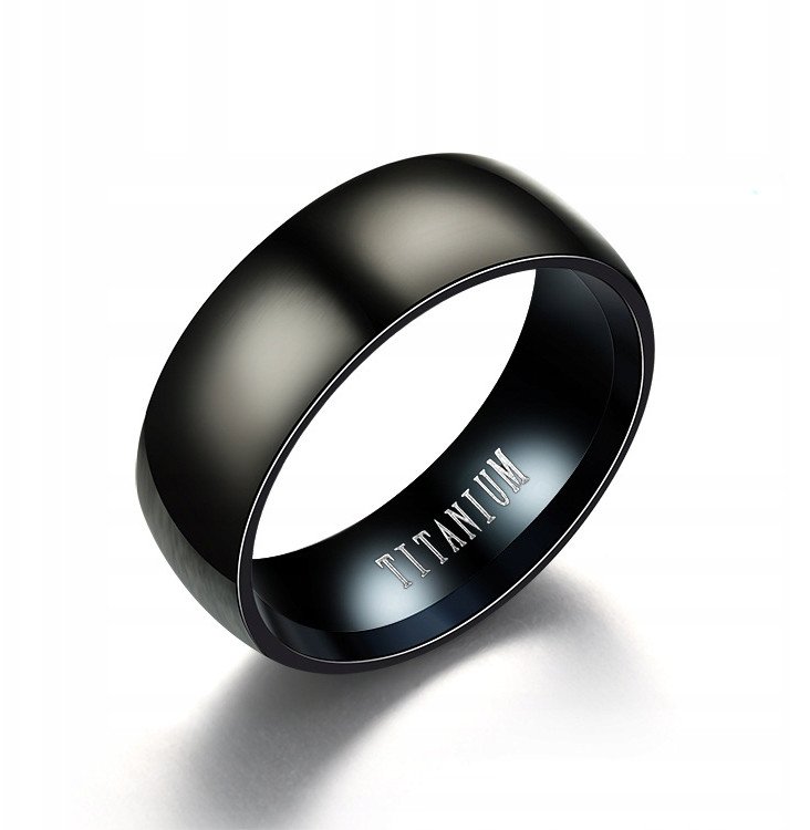 Obrączka PIERŚCIEŃ Czarny TYTAN STAL MATOWY 161