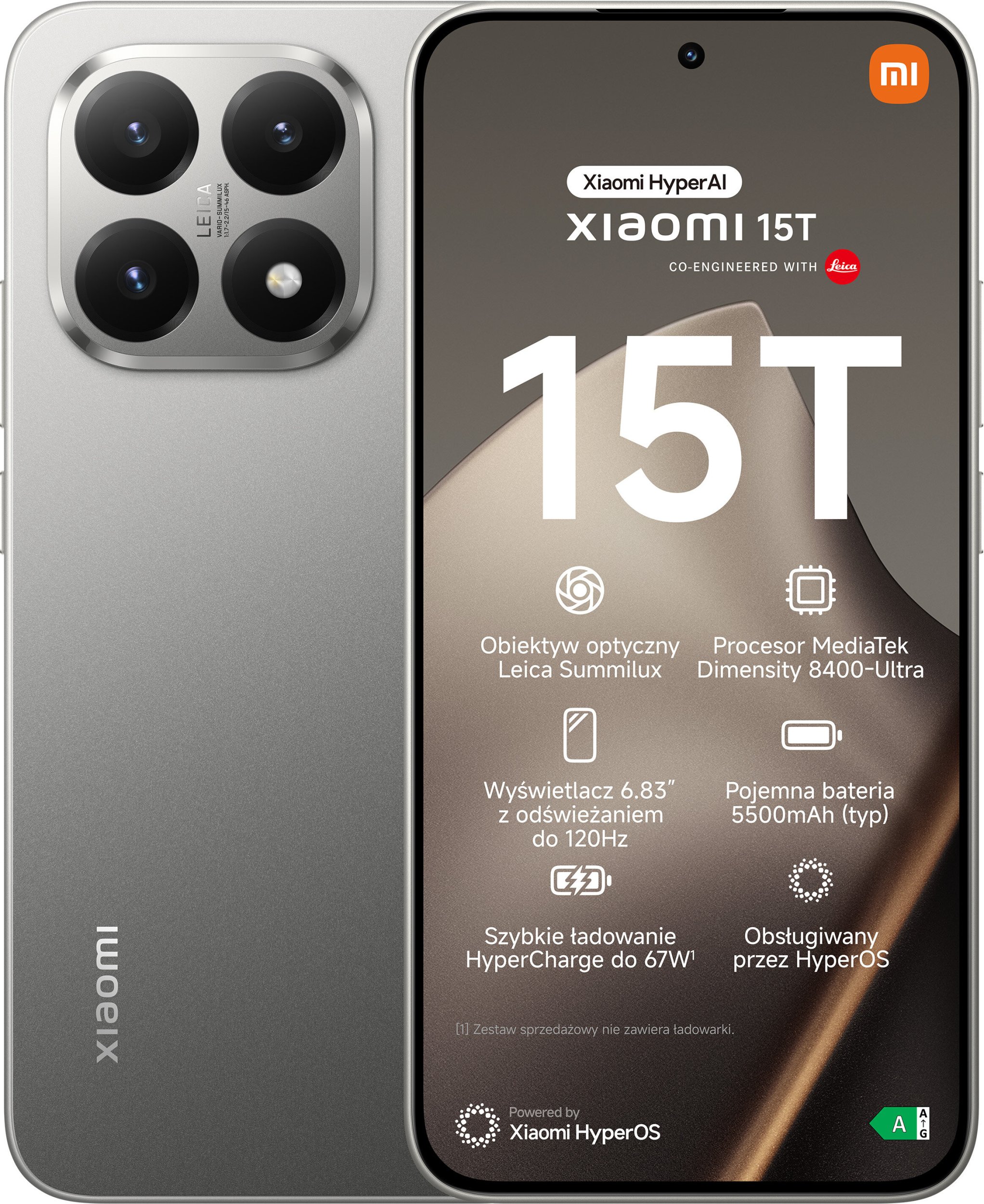 Smartfon Xiaomi 15T 5G 12/256GB Czarny (MZB0KY9EU)