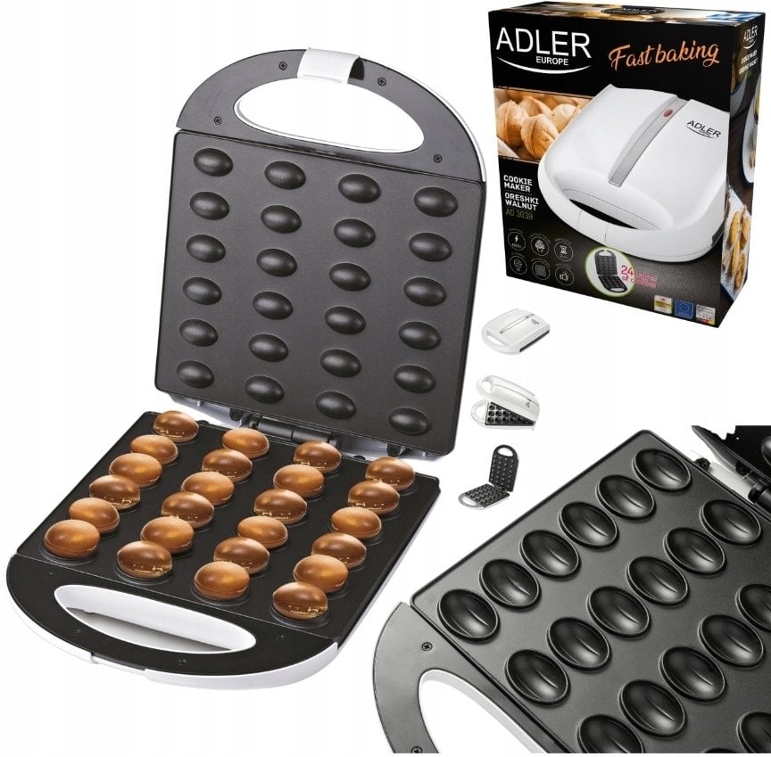 Opiekacz Do Orzeszków Ciastek Forma 24Szt Powłoka Non-Stick 1600W Przepisy