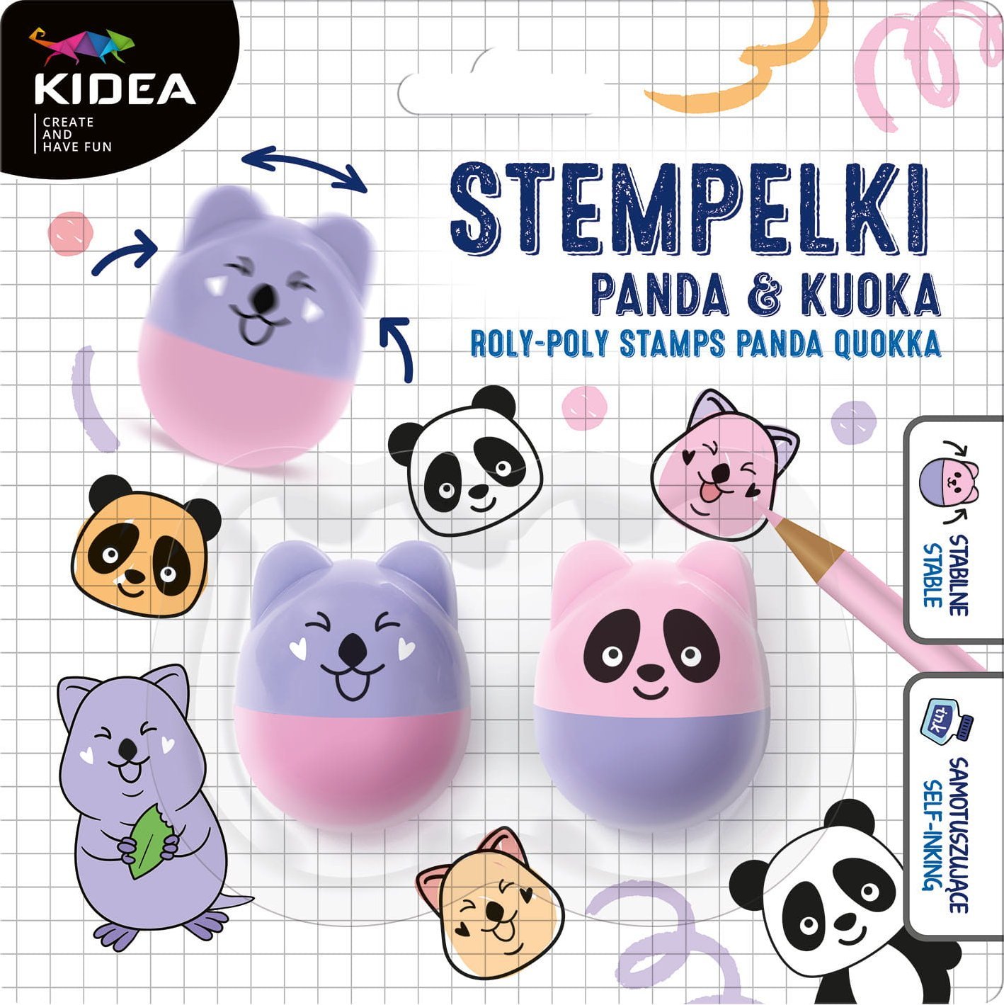 Derform Stempelki wańka wstańka panda kuoka Kidea