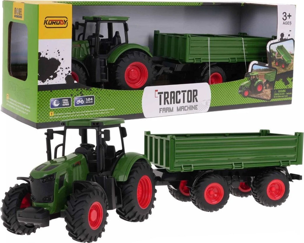 Coil Coil traktor z przyczepĄ 1:24 zielony ff