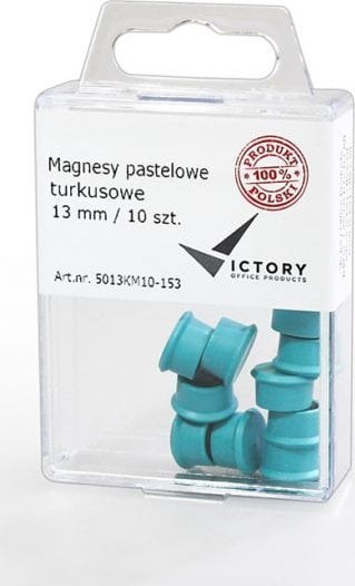 Victory Office Product MAGNESY VICTORY OFFICE 13MM 10 SZT. PASTELOWE TURKUSOWE