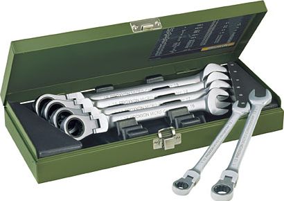 Proxxon Zestaw kluczy płasko-oczkowych z przegubem i grzechotką 8-19mm 7szt. (PR23068)