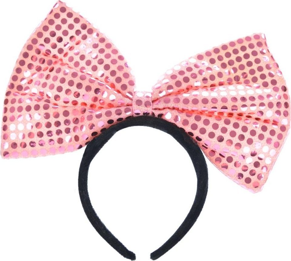 Kokarda na opasce - gigant z cekinami różowa