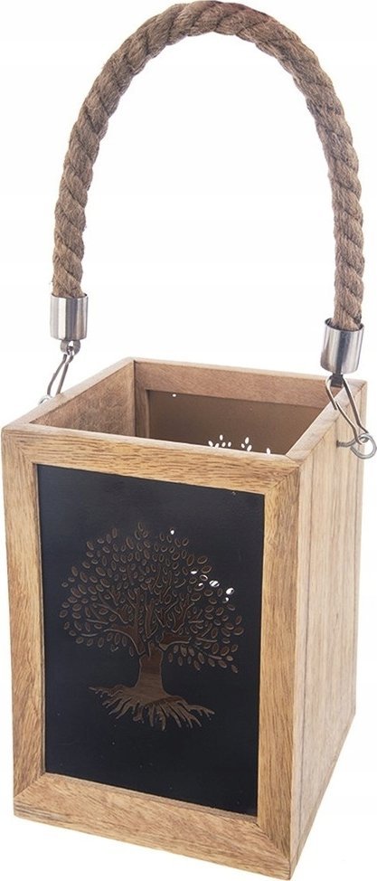 Orion Lampion na świeczkę drewniany MANGO 20 cm