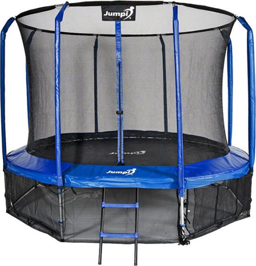 Trampolina ogrodowa Jumpi ogrodowa Maxy Comfort z siatką wewnętrzną 10 FT 312 cm niebieska