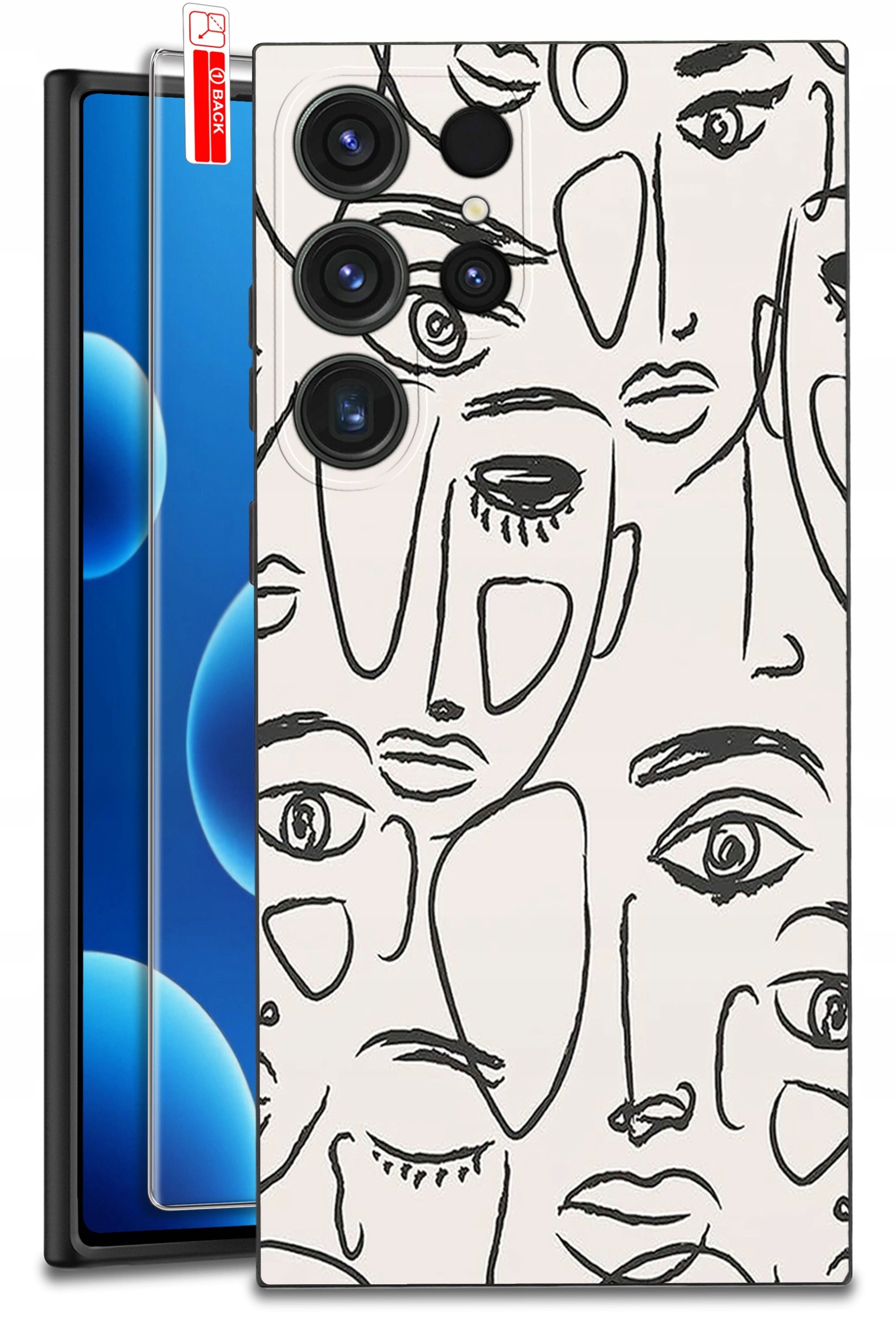 ETUI do Samsung Galaxy S24 Ultra | WZORY | SILIKONOWE MATT CASE + SZKŁO 9H