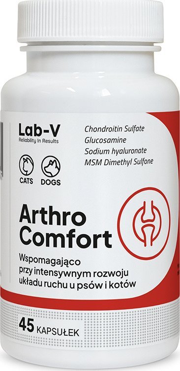 Lab-V LAB-V Arthro Comfort Kompleksowe wsparcie zdrowia stawów oraz układu ruchu dla psów i kotów 45 kapsułek
