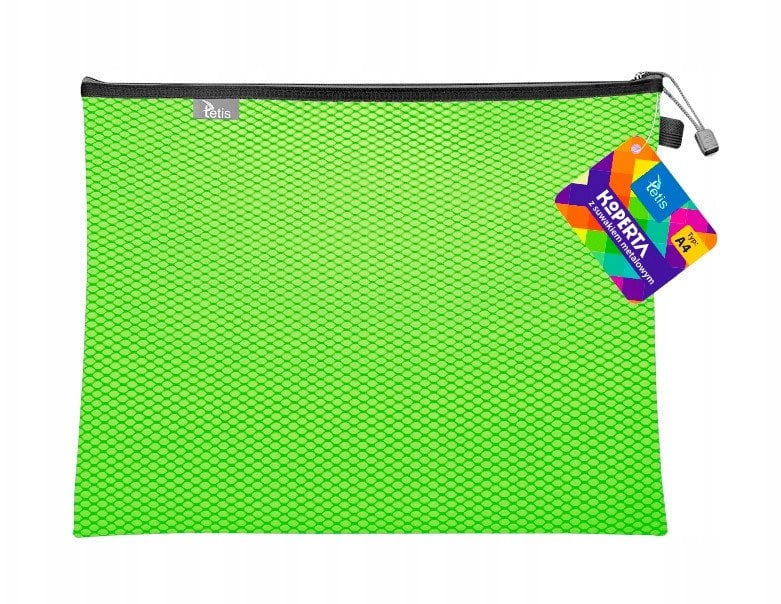 Koperta A4 z suwakiem metalowym zielona BT605-Z tetis