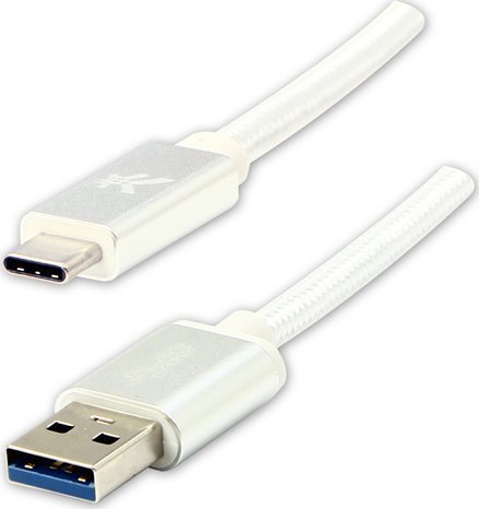 Kabel USB Logo USB-A - USB-C 2 m Biały