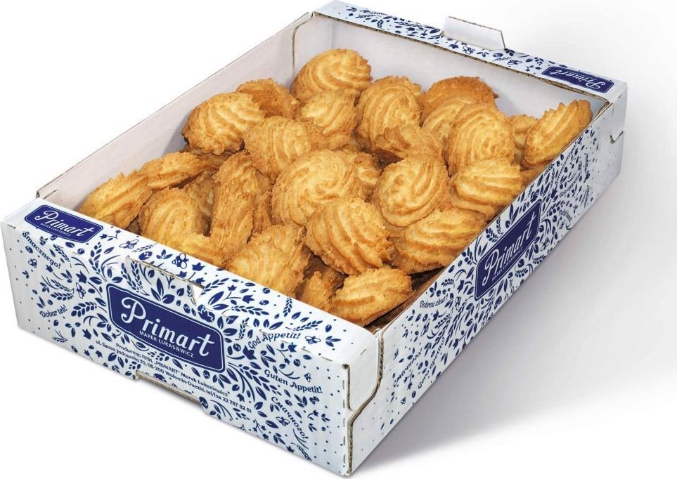 PRIMART Primart Różyczki kokosowe kruche ciastka z wiórkami kokosów 550 g