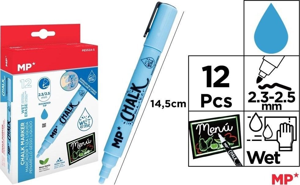 Teka Kreda w płynie niebieski (12szt)