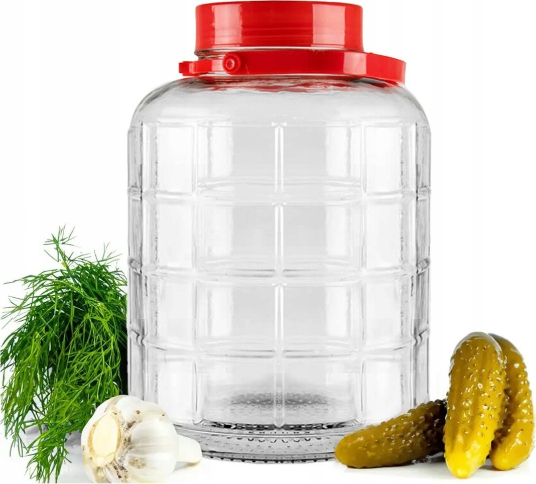 SŁOIK SZKLANY SŁÓJ DO KISZENIA 2L Z Uchwytem Na Przetwory Nalewki Wino
