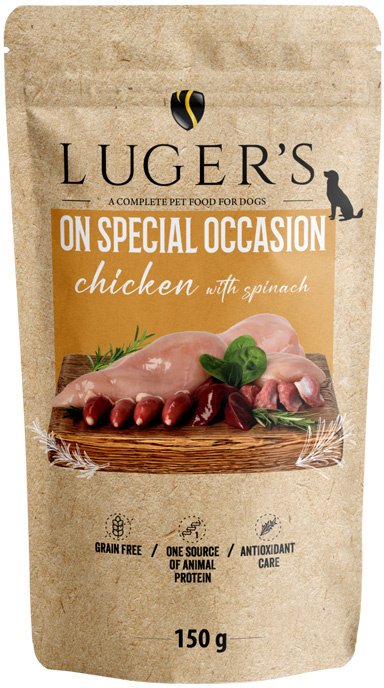 Lugers Karma mokra dla psa Luger's kurczak ze szpinakiem 150 g