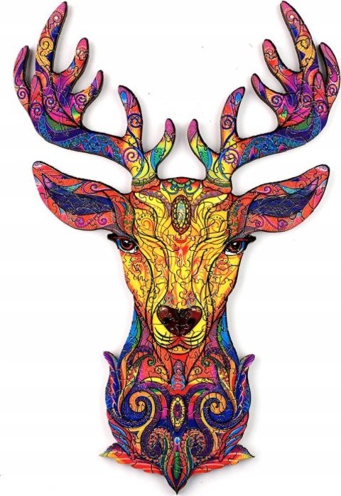 Pan i Pani Gadżet Puzzle Drewniane Dla Dorosłych Kolorowy Jeleń A5