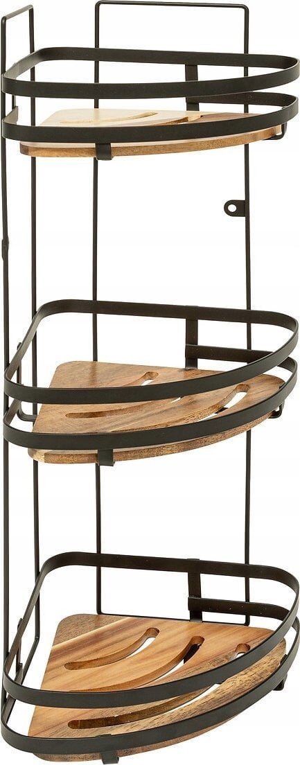 5five Narożna półka pod prysznic BLACKACIA, bez wiercenia, 23,5 x 19,5 x 55 cm