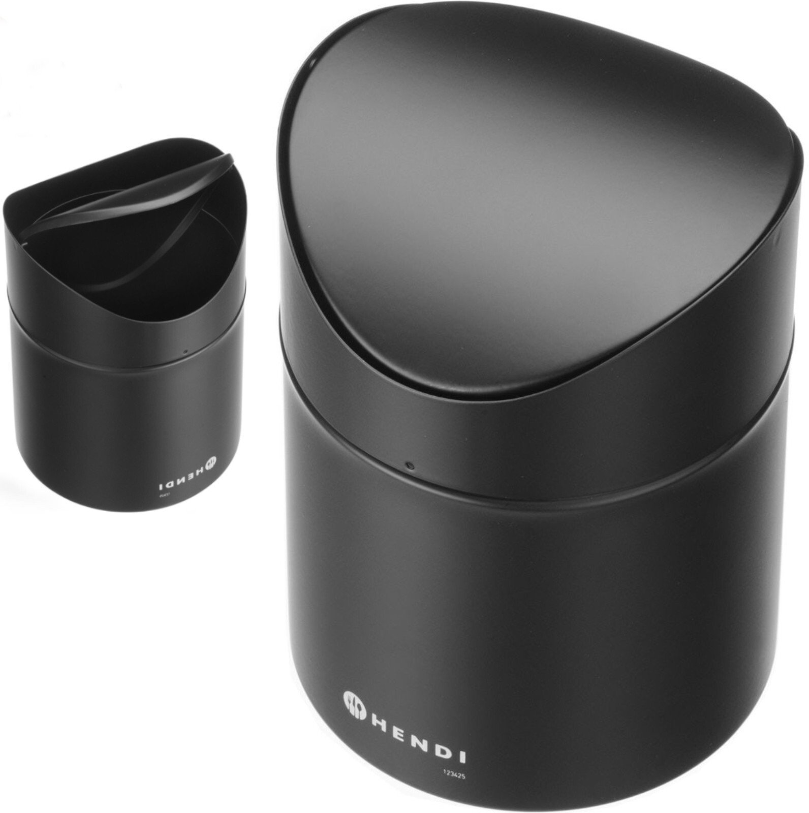 Kosz na śmieci Hendi Śmietniczka kosz stołowy z uchylną pokrywą 1.2 l - czarny