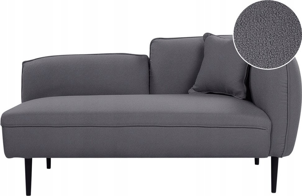 Beliani Szezlong boucle prawostronny ciemnoszary CHEVANNES