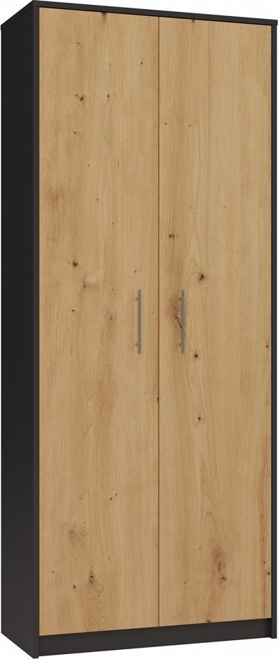 Topeshop Regał biurowy, szafa, 74x35x180 cm, antracyt, dąb artisan