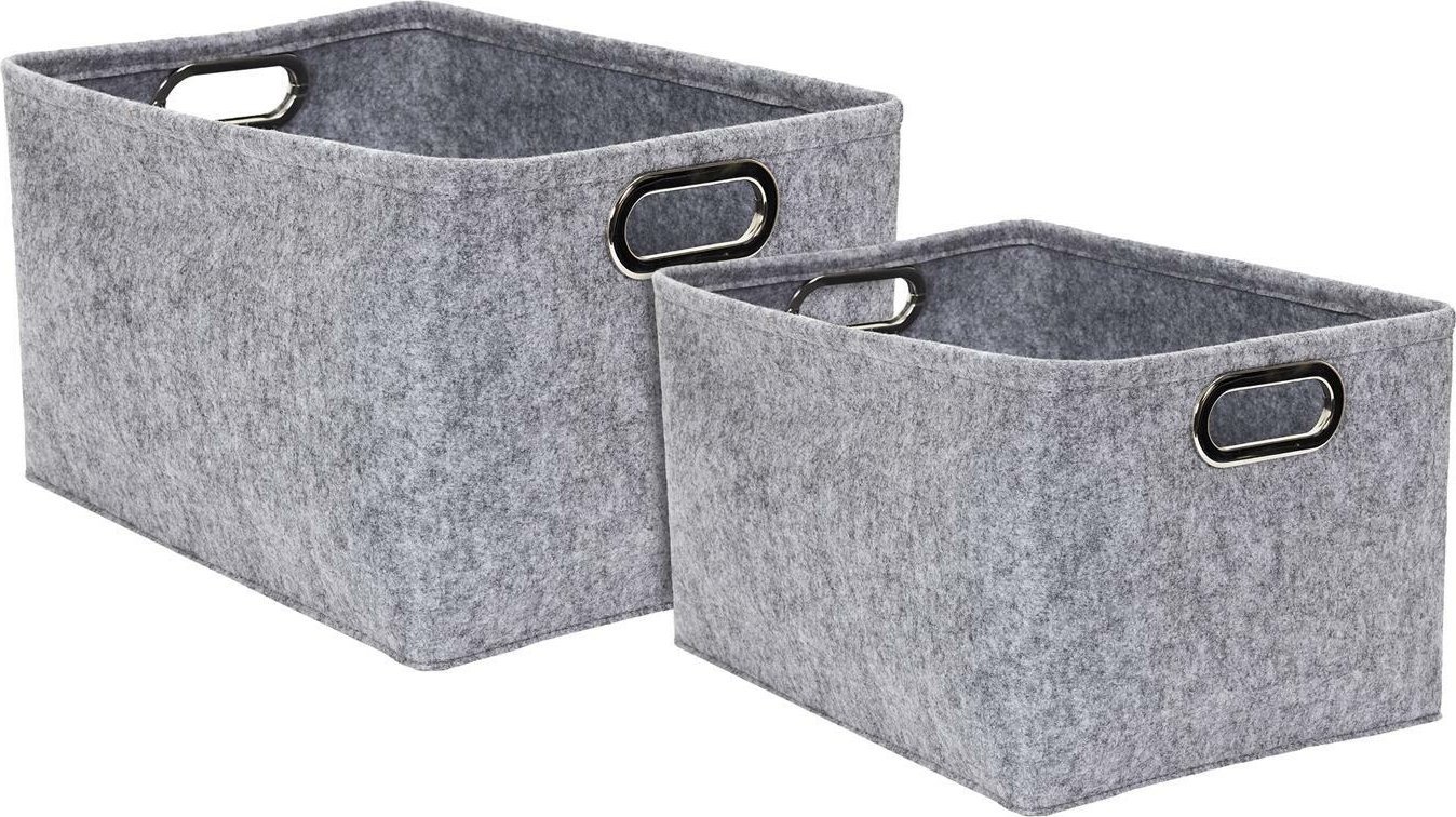 Intesi INTESI ZESTAW 2 PUDEŁEK FILCOWYCH PROSTOKĄTNE SZARE