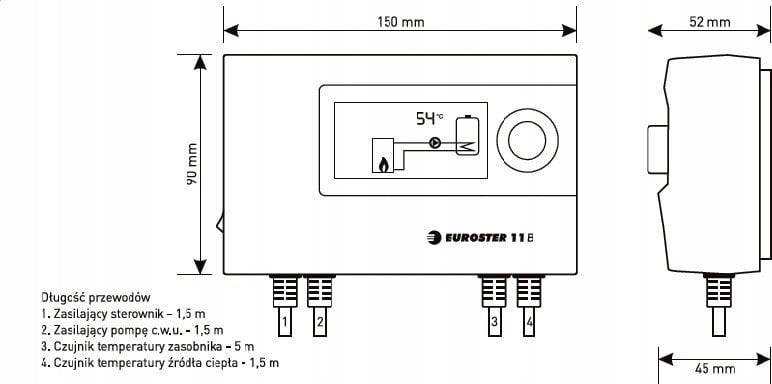 Euroster Sterownik pompy Euroster E11B czarny