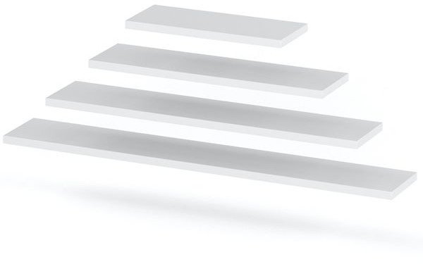 Półki Wiszące Ścienne Na Książki Zestaw Salon Sypialnia Hugo Biały Mat