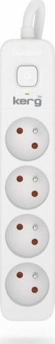 Kerg Przedłużacz KERG z wyłącznikiem-4 gniazda-biało-szary-3m-16A-H05VV-F-3x1,5mm2