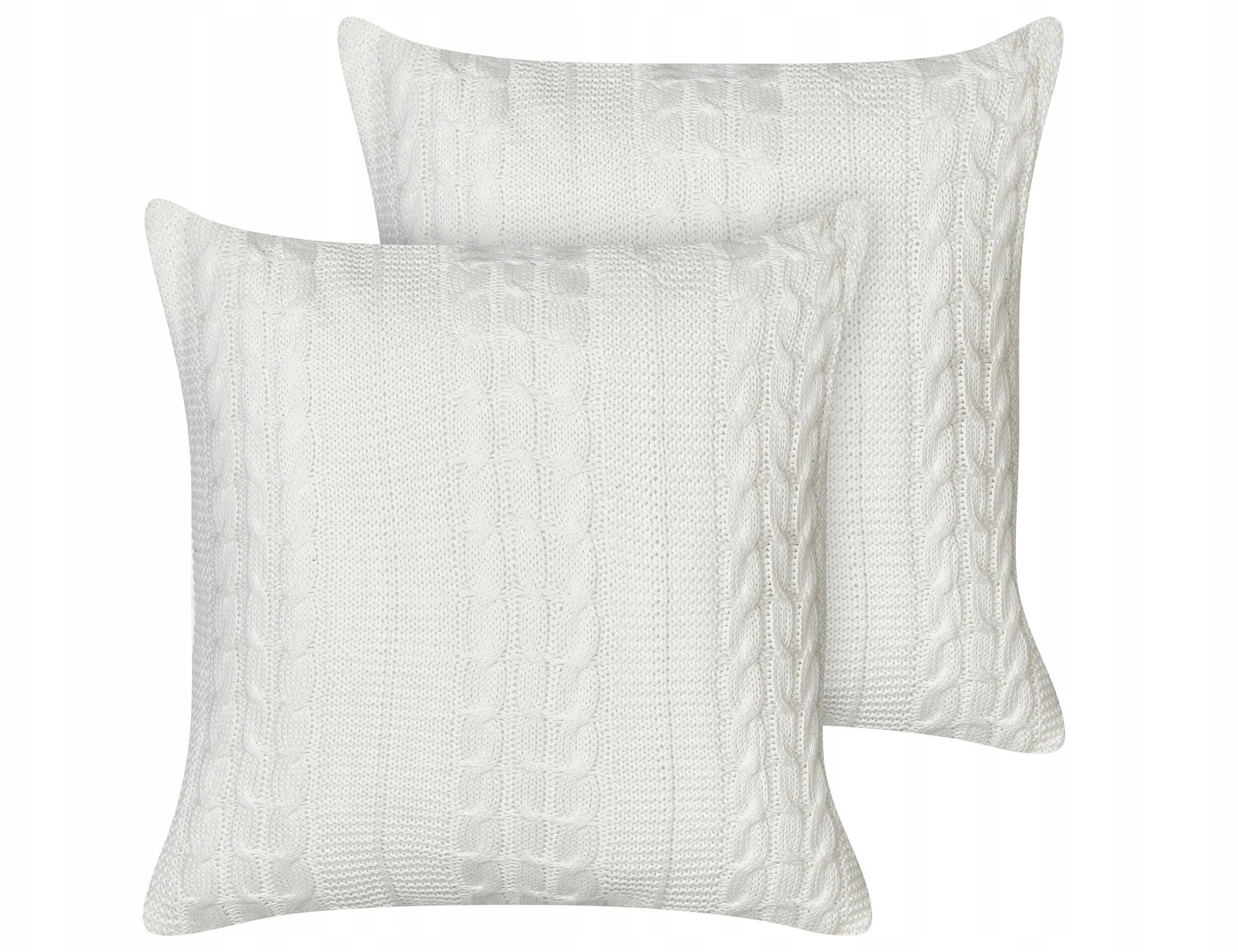 Beliani Zestaw 2 poduszek dekoracyjnych CADETIA Bawełna 45 x 45 cm Biały Jednolity