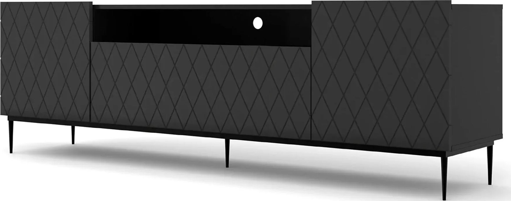 Elior Szafka rtv czarny mat + czarna rama - Nuvis 4X