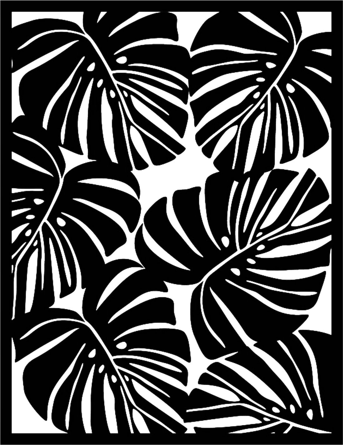 Metalowa dekoracja ścienna liście 48 cm