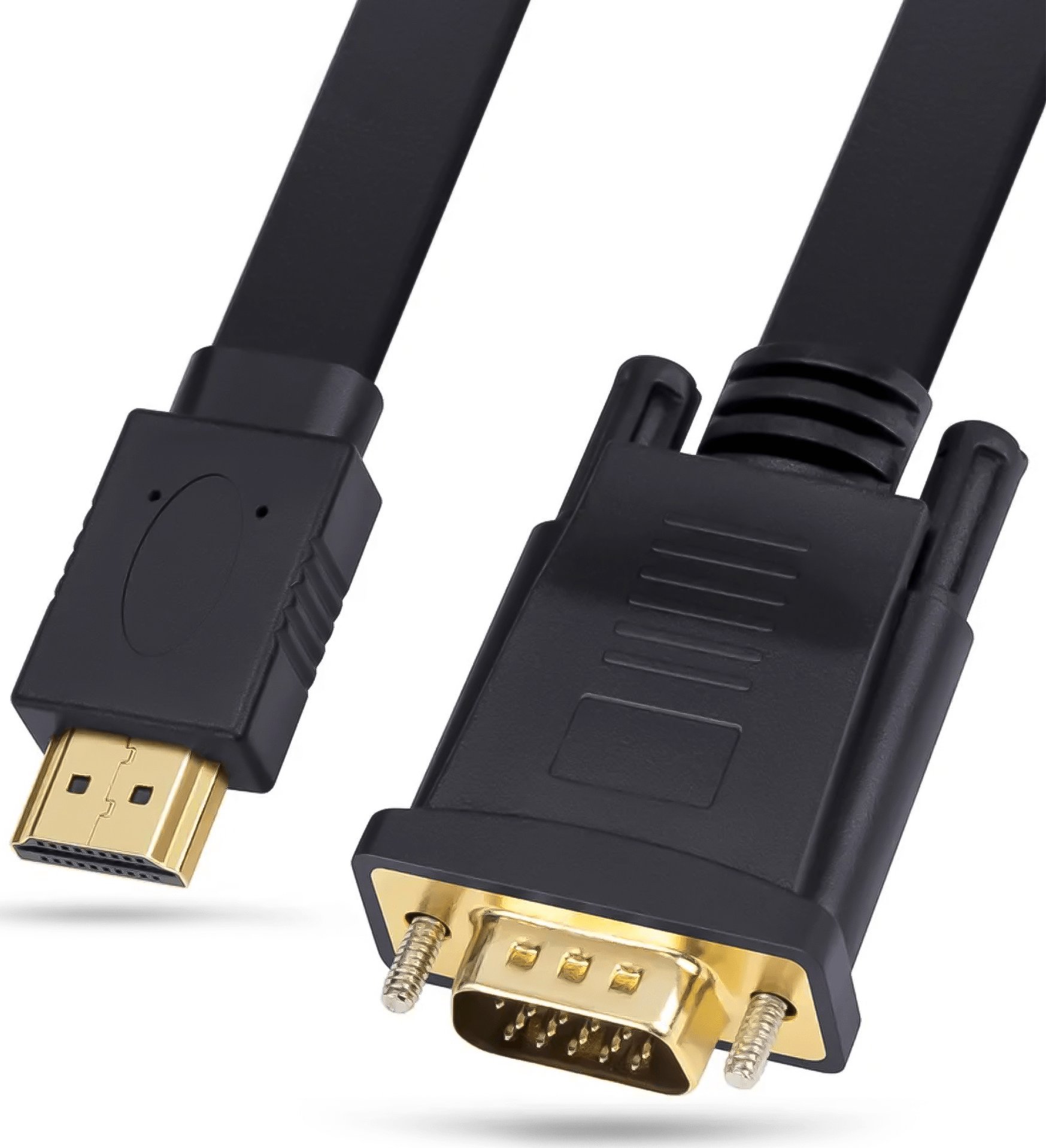 Adapter AV Reagle Kabel HDMI na VGA 2M FULL HD D-SUB Płaski Przewód Adapter 1080p (RHVG200S)