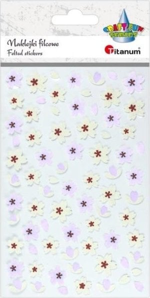 Titanum Naklejki filcowe kwiaty biało-czerwone mix 75szt.