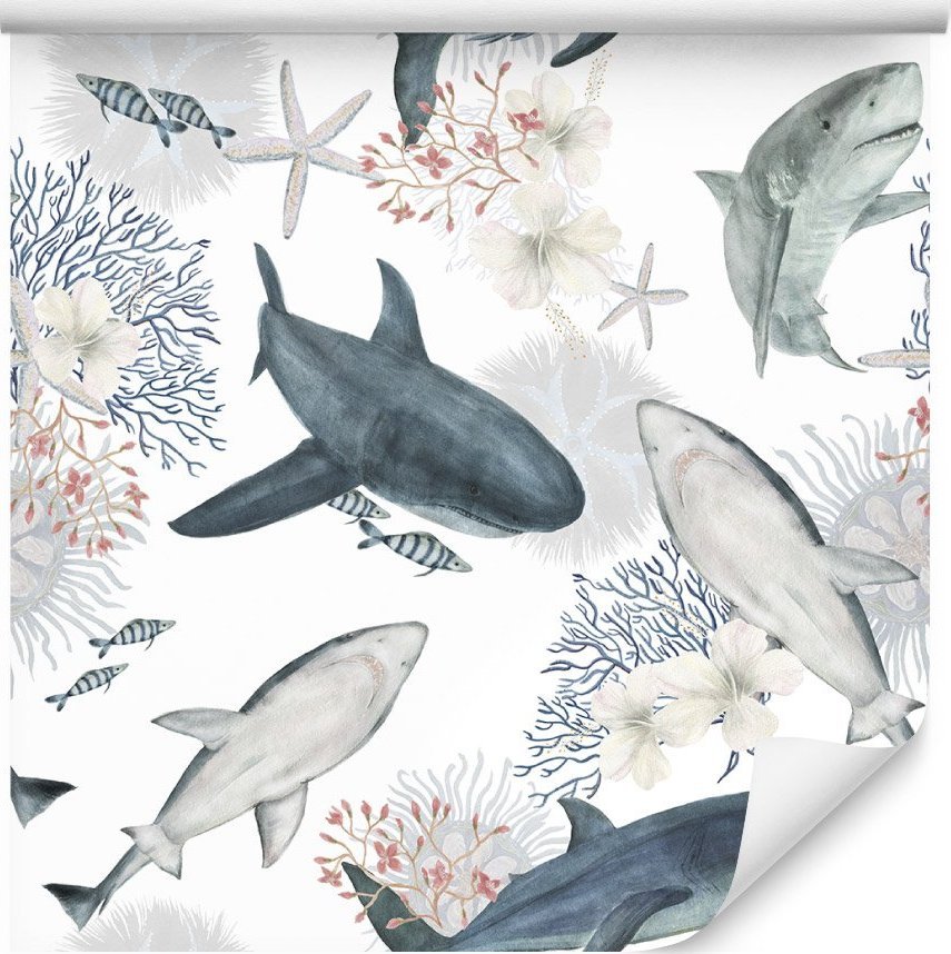 Muralo Tapeta Rekiny na tle rafy koralowej