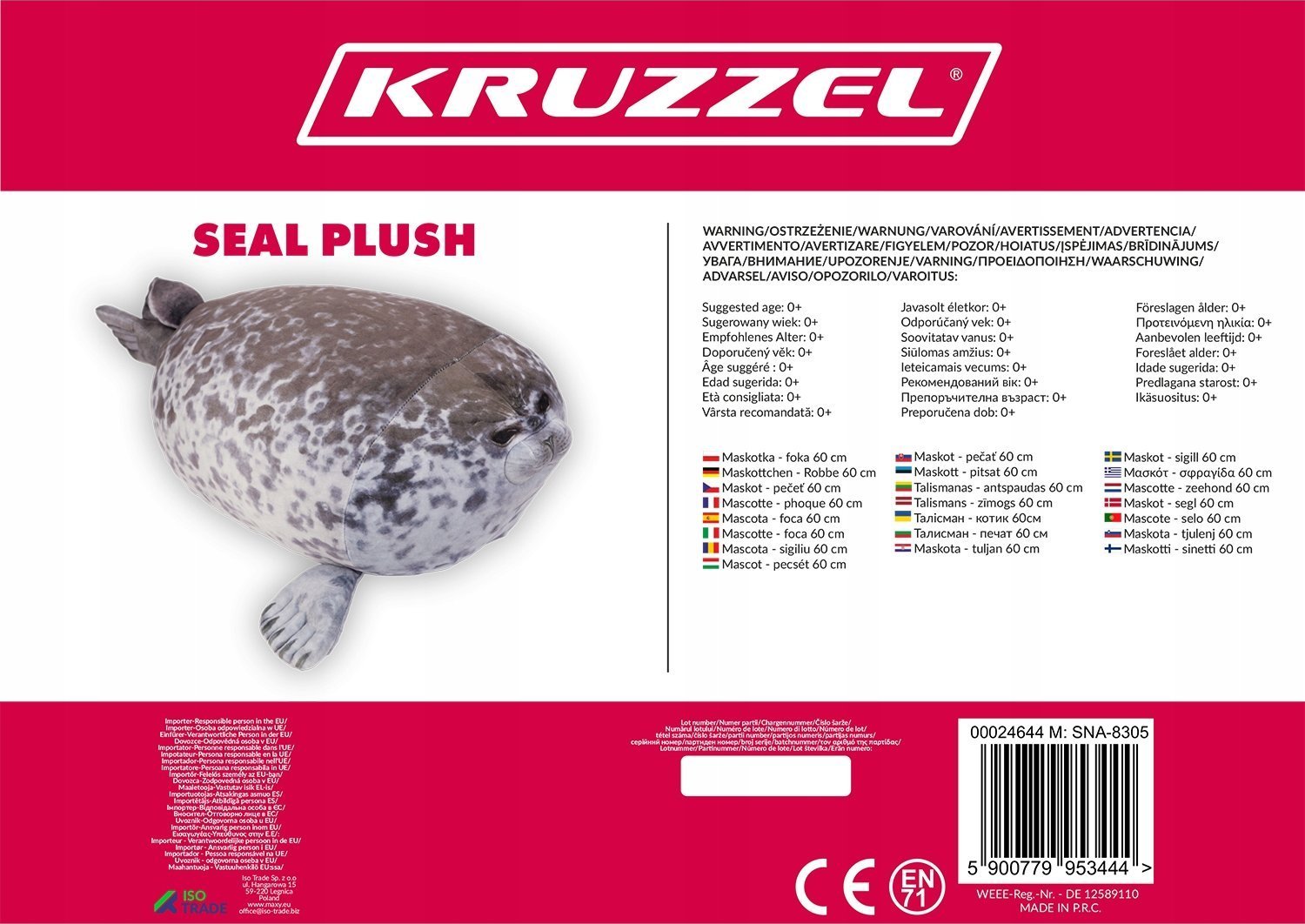 Kruzzel Maskotka - foka 60 cm 24644