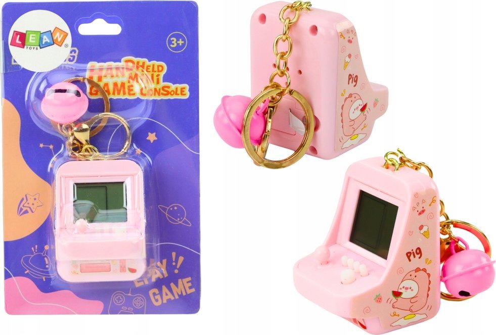 LeanToys Gra Elektroniczna Tetris Kieszonkowa Brelok Różowa