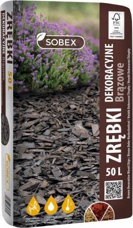 Sobex Zrębki dekoracyjne drzewne brązowe 50L