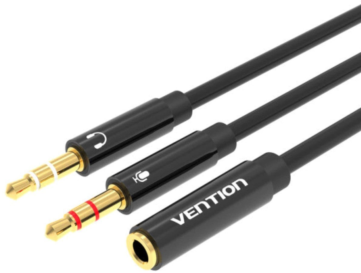 CABLE AUDIO 2X3.5MM TO 3.5MM/0.3M BBTBY VENTION BBTBY (6922794738959)