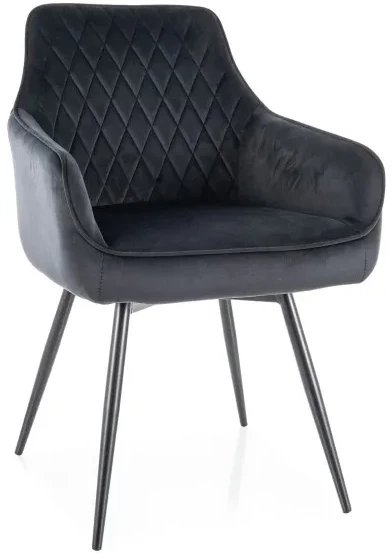 Krzesło tapicerowane MARLO VELVET czarne obracane SIGNAL