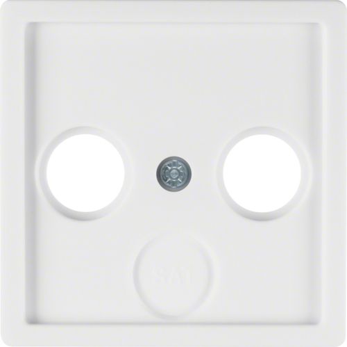 Hager Płytka czołowa do gniazda antenowego RTV 2- i potrójnego biały aksamit (12036089)