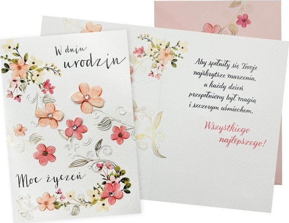 Karnet B6 Urodziny damskie, kwiaty
