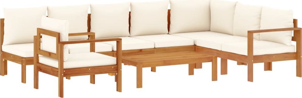 6-cz. zestaw wypoczynkowy do ogrodu, z poduszkami, akacjowy